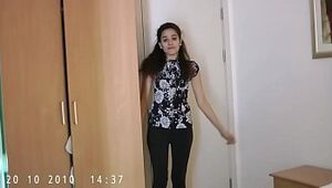 Indian hottie jasmine strippin show from her bedroom